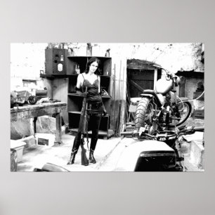 Affiche Bike shed with rifle and Jack