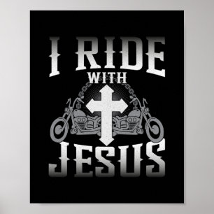 Affiche Biker Je Marche Avec Jesus Faith