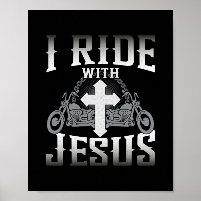 Affiche Biker Je Marche Avec Jesus Faith (Devant)