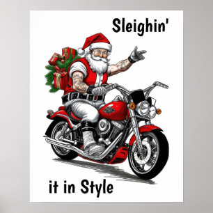 Affiche Biker Santa Claus