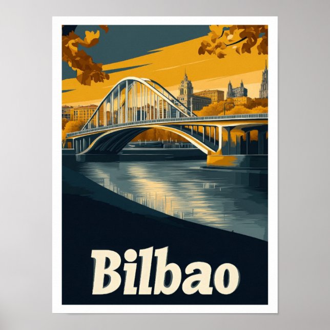 Affiche Bilbao Espagne Vintage voyage d'art (Devant)