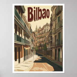 Affiche Bilbao Espagne Vintage voyage d'art