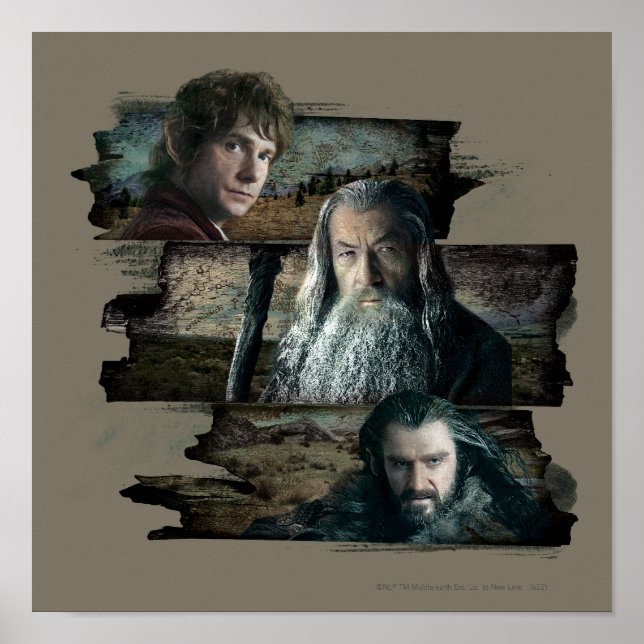 Affiche BILBO BAGGINS™, Gandalf, THORIN OAKENSHIELD™ (Devant)