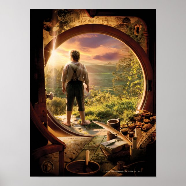Affiche BILBO BAGGINS™ Retour dans le collage de shire (Devant)