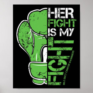 Affiche Bile Duct Cancer Son combat est ma boîte de combat