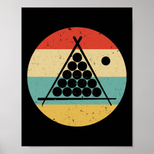 Affiche Billard 60s les années 70 Retro Vintage Cue Sports