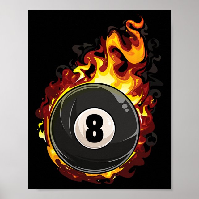 Affiche Billard 8 Ball Player Pool Billard Snooker Cue (Devant)