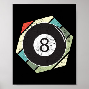 Affiche Billard 8 Ball Retro Love Pour Le Billard Sport