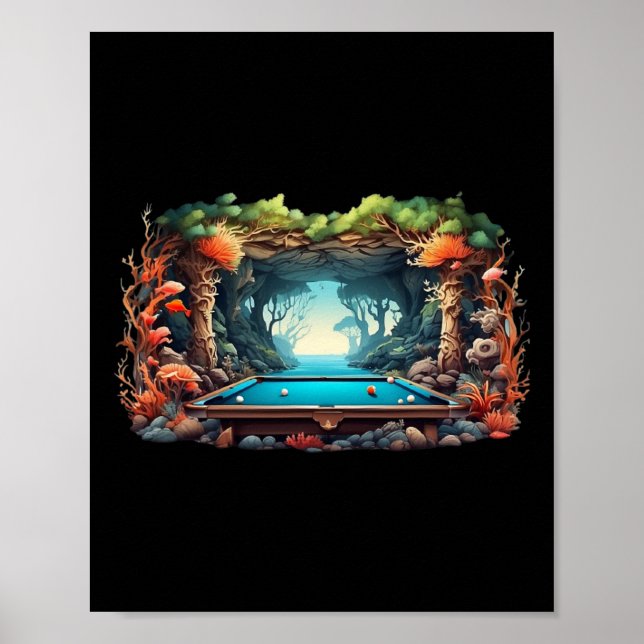 Affiche Billard amusant Billard Art Billard Jouer Joueurs  (Devant)