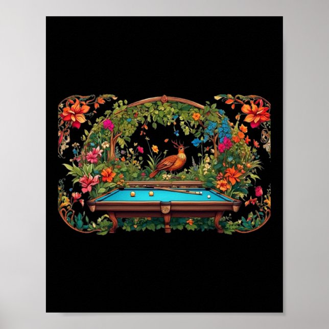 Affiche Billard amusant Billard Art Billard Jouer Joueurs  (Devant)
