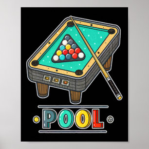 Affiche Billard amusant Billard de billard jeu Thème
