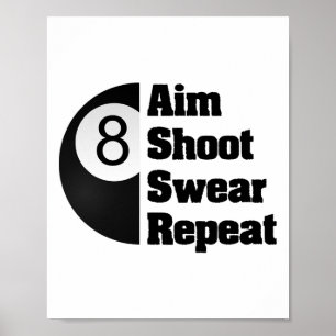 Affiche Billard amusant cadeau de joueur de piscine 8-ll