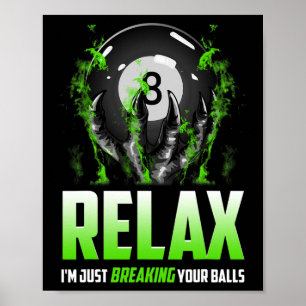 Affiche Billard amusant Design 8 Ll Snooker Pool Stick