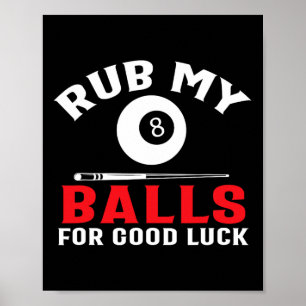 Affiche Billard amusant Joueurs de piscine Rub My Cue Spor