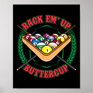 Affiche Billard amusant Salle de billard Snooker Rack Em U