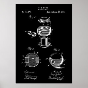 Affiche Billard Ball Patent