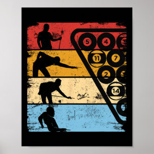 Affiche Billard billard billard billard billard rétro Cue 