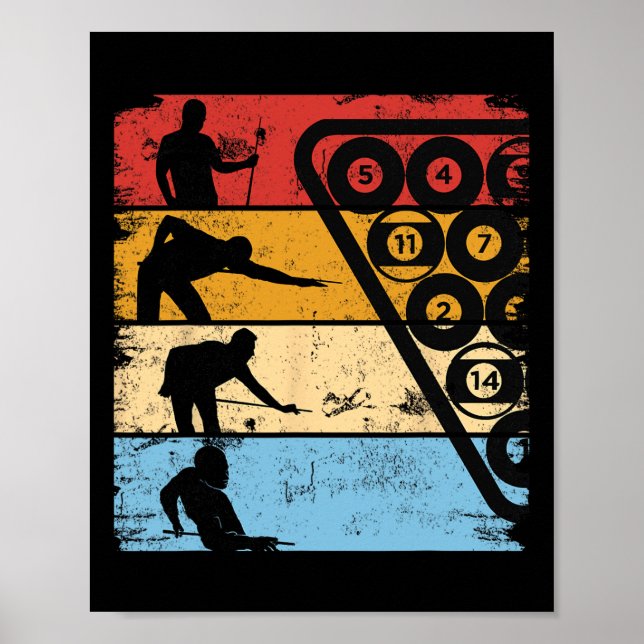 Affiche Billard billard billard billard billard rétro Cue  (Devant)