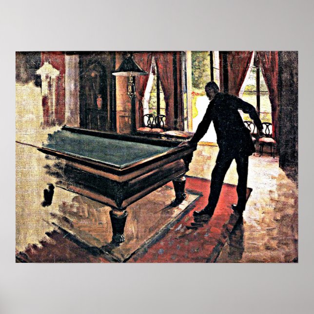 Affiche Billard - Caillebotte, célèbre peinture, (Devant)