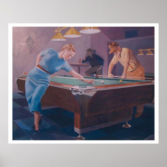 Affiche Billard Dame (Devant)
