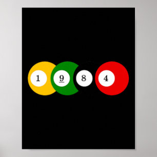 Affiche Billard de billard de piscine 1984 Conception de l