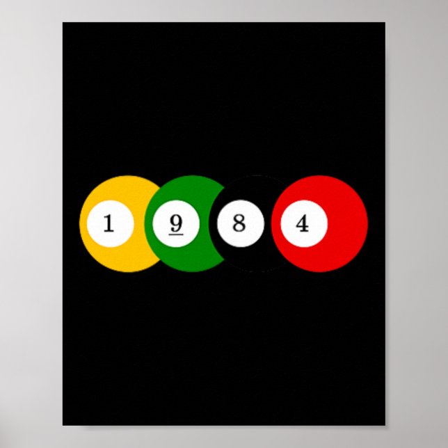 Affiche Billard de billard de piscine 1984 Conception de l (Devant)