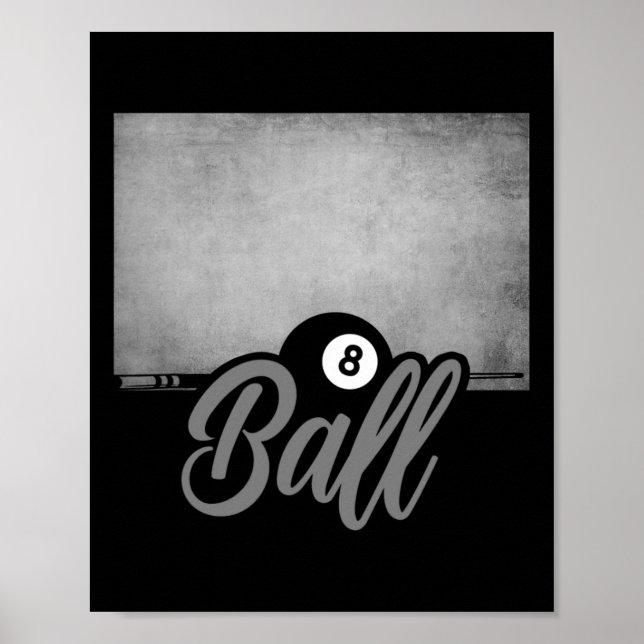 Affiche Billard de piscine à 8 balles (Devant)
