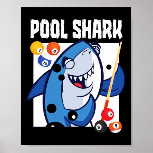 Affiche Billard de requin de piscine Joueur 9 balle