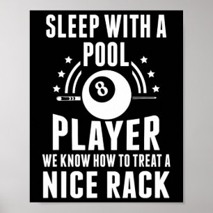 Affiche Billard Dormir Avec Un Joueur De Piscine Drôle Bil