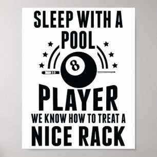 Affiche Billard Dormir Avec Un Joueur De Piscine Drôle Bil