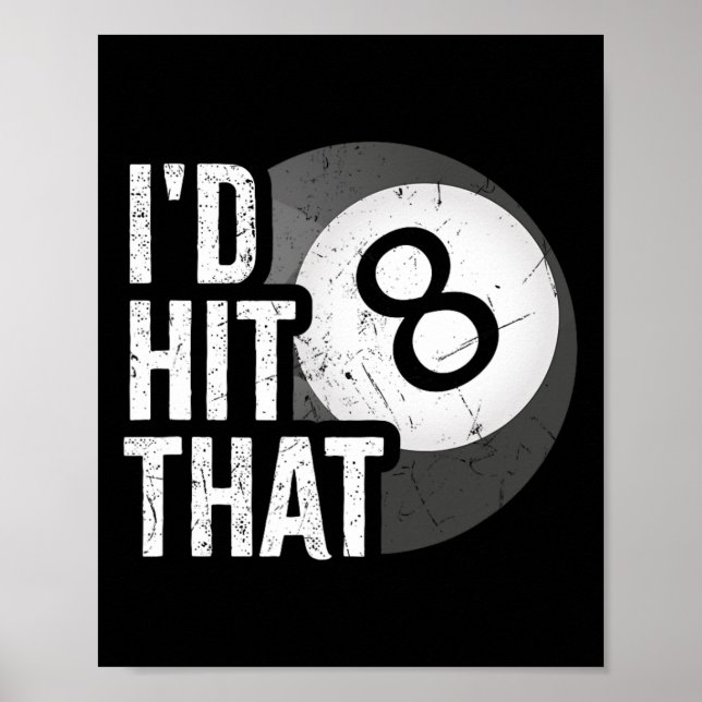 Affiche Billard Drôle Id Touché Ce Joueur De Billard 8 Hui (Devant)