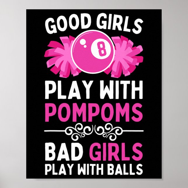 Affiche Billard Drôle Pour Femmes Filles 8 Ll Billard Pool (Devant)