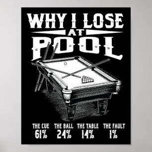 Affiche Billard drôle Pourquoi je perds chez Snooker Billi