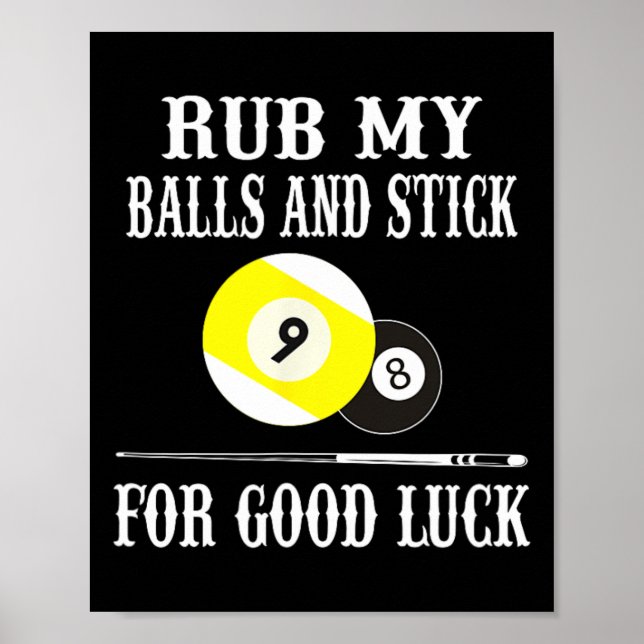 Affiche Billard Drôle T Chemise Frotter My Et Stick Pour B (Devant)