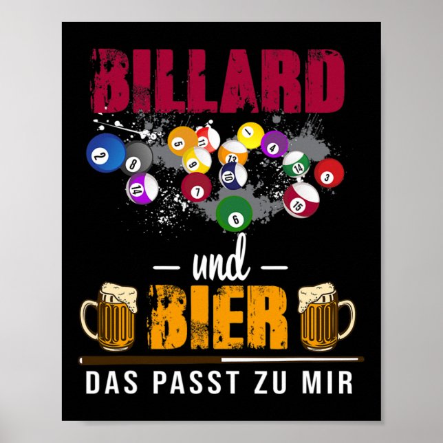 Affiche Billard Et Bière Qui Me Convient Billard Billard S (Devant)
