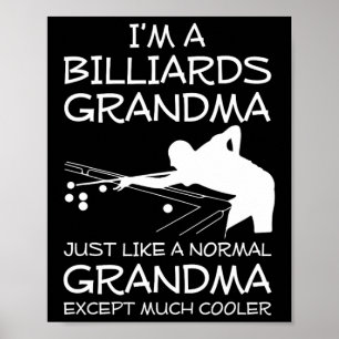 Affiche Billard Grand-mère Cool - Je suis Un Billard