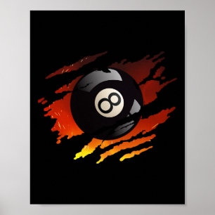 Affiche Billard Hommes 8 Ball Pool Ligue Snooker Eigh