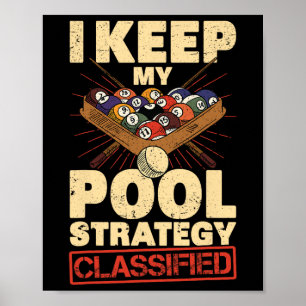 Affiche Billard Je Garde Ma Stratégie De Pool Climatisé Ré