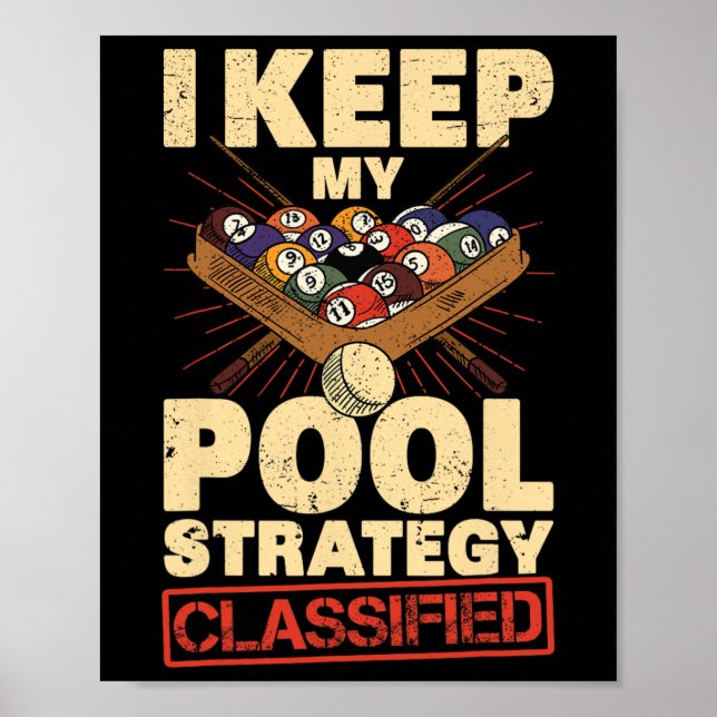 Affiche Billard Je Garde Ma Stratégie De Pool Climatisé Ré (Devant)