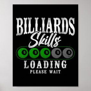 Affiche Billard Joueur Bal 8 Bal Vintage Billard