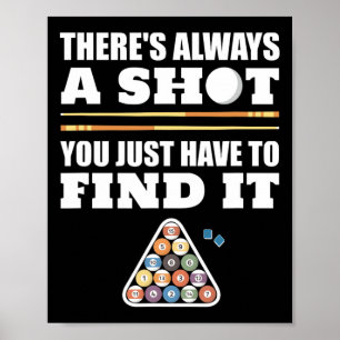 Affiche Billard Joueur de billard Cadeau pour hommes femme