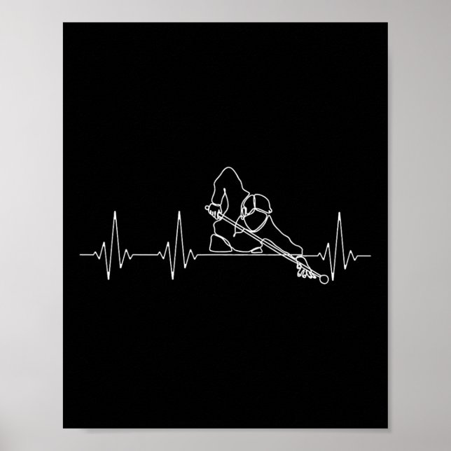 Affiche Billard Ou Billard Heartbeat Funny Pool Billard (Devant)
