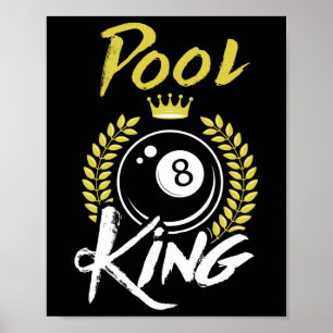Affiche Billard Pool King Shirt Funny Billard Sport Po
