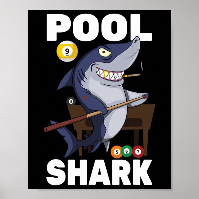 Affiche Billard - Pool Shark - Snooker Player - R Pub - (Devant)