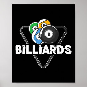 Affiche Billard Rack Billard Joueur Snooker 8 Ball Cue
