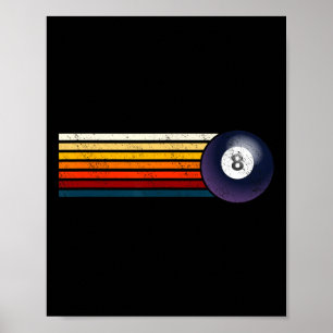 Affiche Billard rétro Ll Huit Pool Table Snooker Pyrami