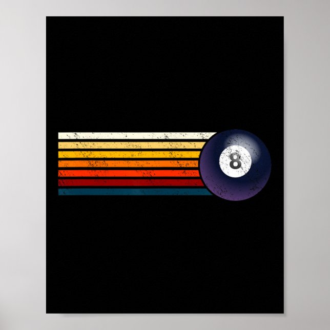Affiche Billard rétro Ll Huit Pool Table Snooker Pyrami (Devant)