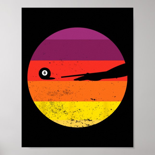 Affiche Billard rétro Silhouette Pool Table Snooker Pyra (Devant)