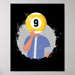 Affiche Billard rétro Snooker Billard 9 Ll Lecteur Cue S