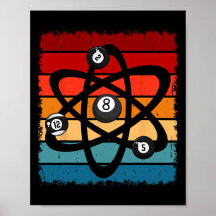 Affiche Billard Salle de billard Sport Atom Science Ret Vi